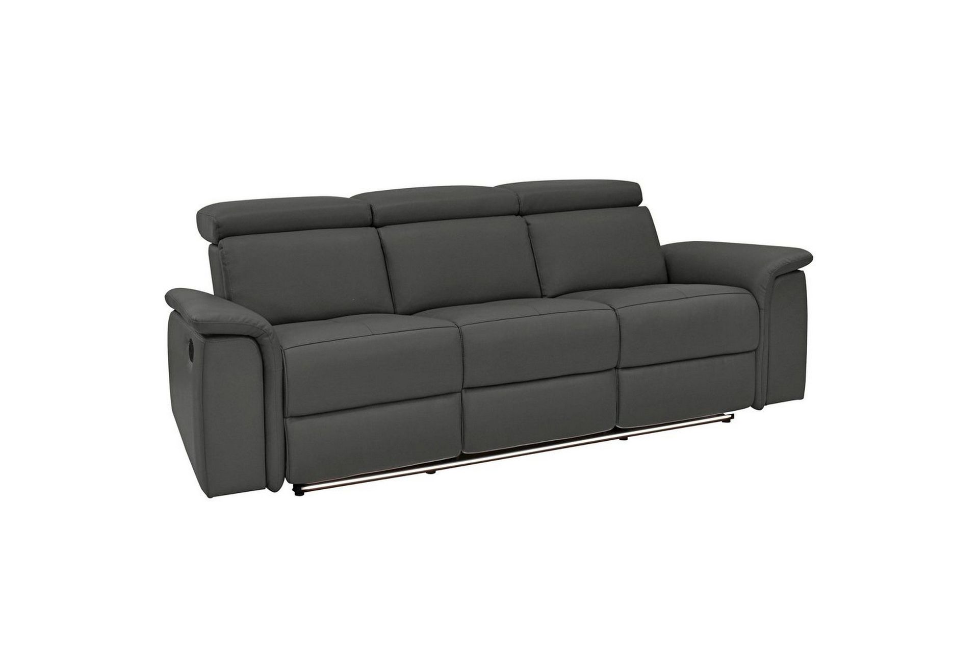 Sofa 3-seter Pareli Svart, PU, Elektrisk recliner - Svart, PU, Elektrisk recliner