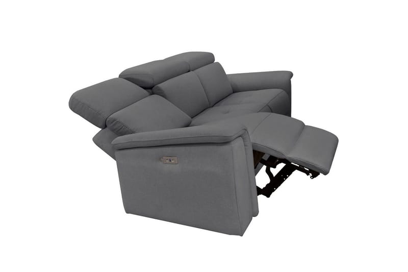 Sofa 3-seter Pareli Grå, Sunday Stoff, Manuell hvilestol - Grå, Sunday Stoff, Manuell hvilestol - Møbler - Sofaer - Sofa 3 seter