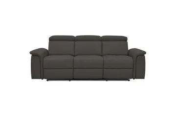 Sofa 3-seter Pareli Brun, PU, Manuell hvilestol - Brun, PU, Manuell hvilestol - Møbler - Sofaer - Sofa 3 seter