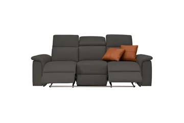 Sofa 3-seter Pareli Brun, PU, Manuell hvilestol - Brun, PU, Manuell hvilestol - Møbler - Sofaer - Sofa 3 seter
