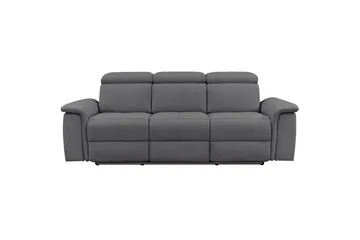 Sofa 3-seter Pareli Grå, Sunday Stoff, Manuell hvilestol - Grå, Sunday Stoff, Manuell hvilestol - Møbler - Sofaer - Sofa 3 seter