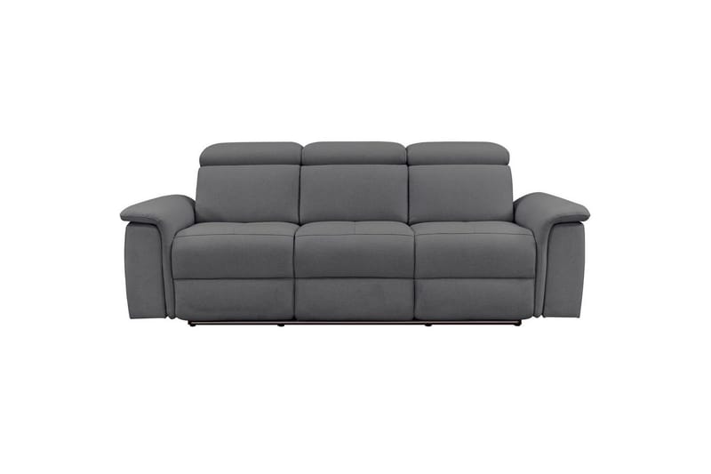 Sofa 3-seter Pareli Grå, Sunday Stoff, Manuell hvilestol - Grå, Sunday Stoff, Manuell hvilestol - Møbler - Sofaer - Sofa 3 seter
