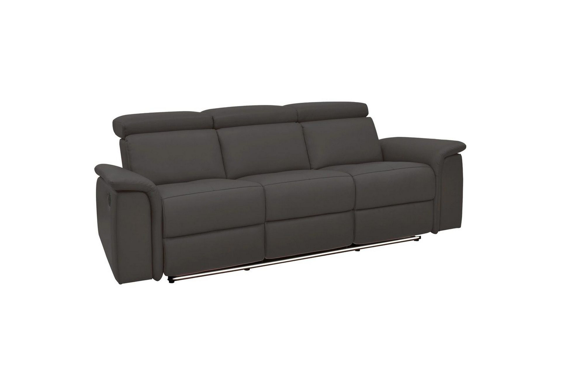 Sofa 3-seter Pareli Brun, PU, Manuell hvilestol - Brun, PU, Manuell hvilestol