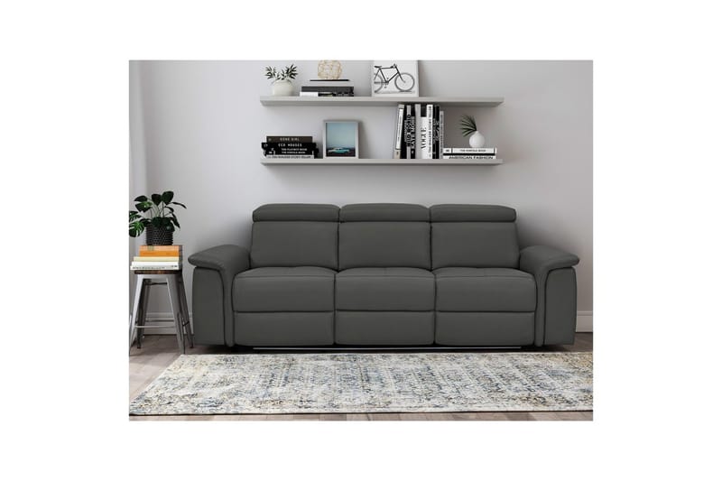Sofa 3-seter Pareli Svart, PU, Elektrisk recliner - Svart, PU, Elektrisk recliner - Møbler - Sofaer - Reclinersofaer