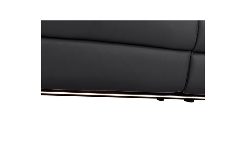 Sofa 3-seter Pareli Svart, Lær/PU, Manuell hvilestol - Svart, Lær/PU, Manuell hvilestol - Møbler - Sofaer - Reclinersofaer