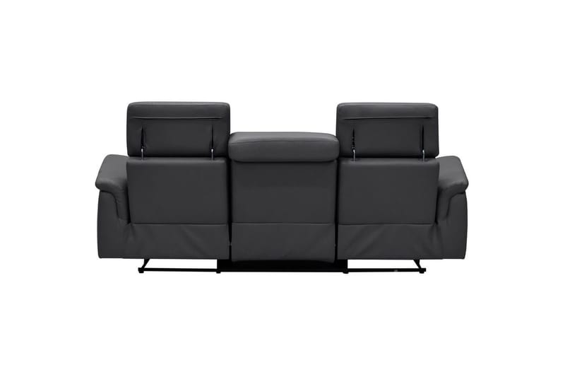 Sofa 3-seter Pareli Svart, Lær/PU, Manuell hvilestol - Svart, Lær/PU, Manuell hvilestol - Møbler - Sofaer - Reclinersofaer