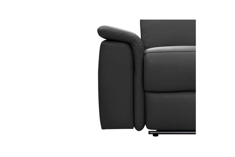 Sofa 3-seter Pareli Svart, Lær/PU, Manuell hvilestol - Svart, Lær/PU, Manuell hvilestol - Møbler - Sofaer - Reclinersofaer