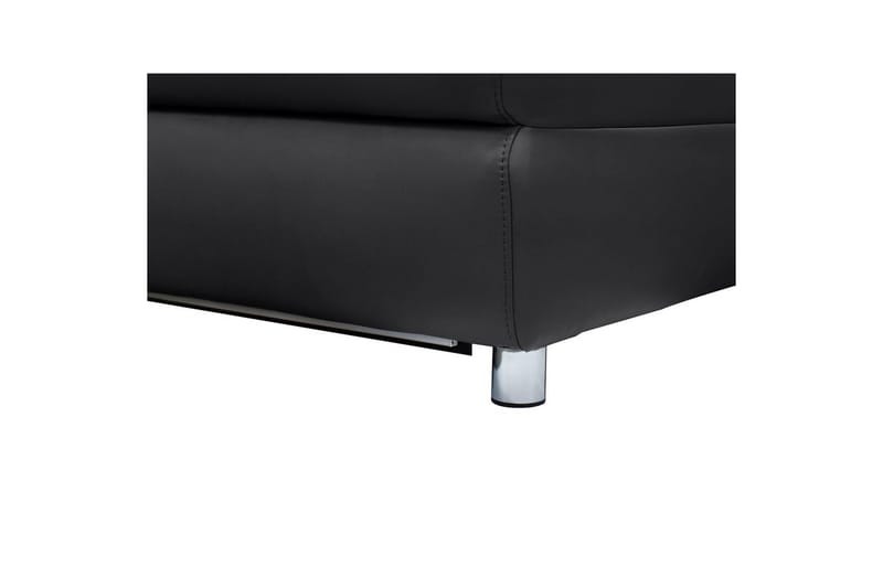 Sofa 3-seter Pareli Svart, Lær/PU, Manuell hvilestol - Svart, Lær/PU, Manuell hvilestol - Møbler - Sofaer - Reclinersofaer