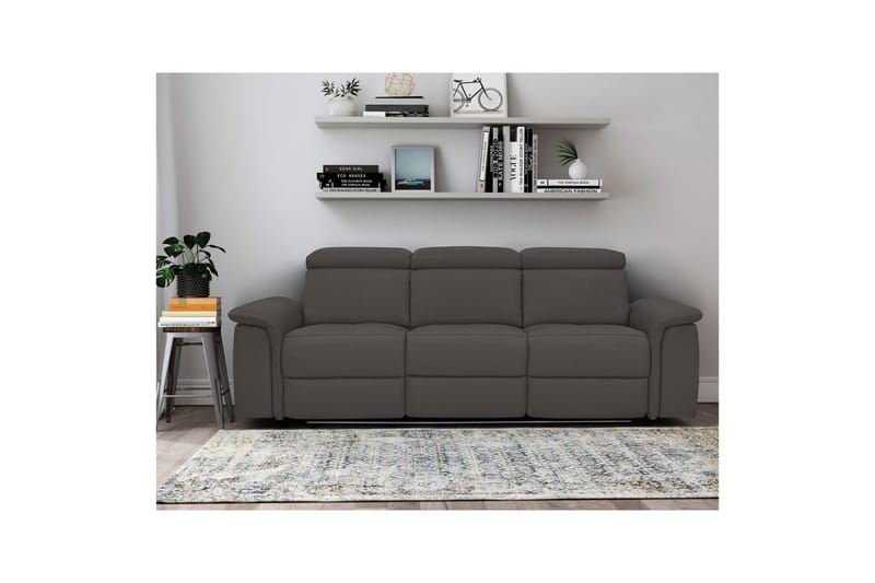 Sofa 3-seter Pareli Brun, PU, Manuell hvilestol - Brun, PU, Manuell hvilestol - Møbler - Sofaer - Reclinersofaer