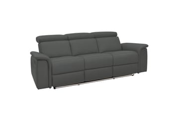 Sofa 3-seter Pareli Grå, PU, Elektrisk recliner