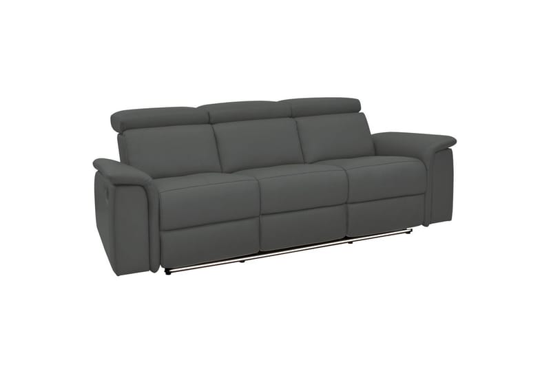 Sofa 3-seter Pareli Grå, PU, Elektrisk recliner - Grå, PU, Elektrisk recliner - Møbler - Sofaer - Reclinersofaer