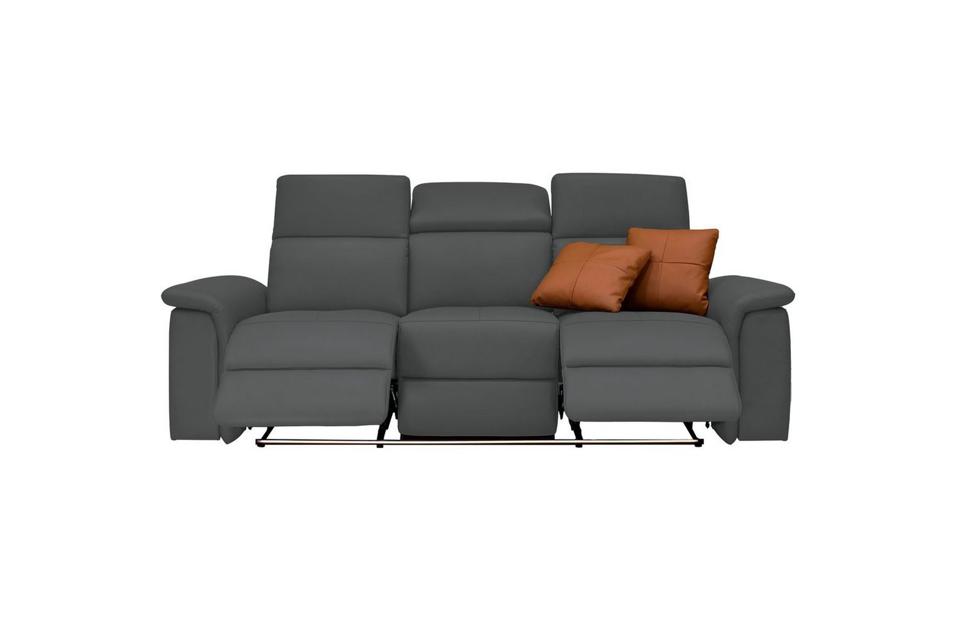 Sofa 3-seter Pareli Grå, PU, Elektrisk recliner - Grå, PU, Elektrisk recliner - Møbler - Sofaer - Sofa 3 seter