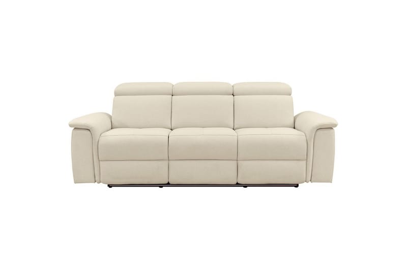 Sofa 3-seter Pareli Hvit, Sunday Stoff, Elektrisk recliner - Hvit, Sunday Stoff, Elektrisk recliner - Møbler - Sofaer - Reclinersofaer