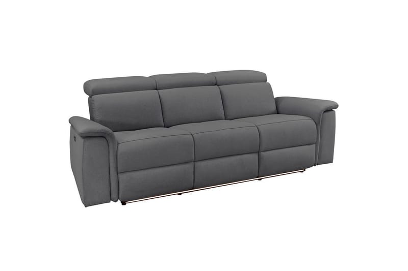 Sofa 3-seter Pareli Grå, Sunday Stoff, Manuell hvilestol - Grå, Sunday Stoff, Manuell hvilestol - Møbler - Sofaer - Reclinersofaer