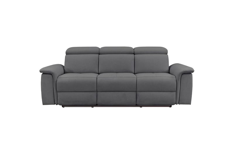 Sofa 3-seter Pareli Grå, Sunday Stoff, Manuell hvilestol - Grå, Sunday Stoff, Manuell hvilestol - Møbler - Sofaer - Reclinersofaer