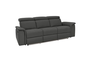 Sofa 3-seter Pareli Svart, PU, Manuell hvilestol