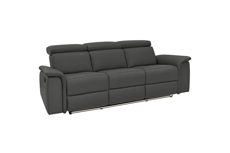 Sofa 3-seter Pareli Svart, PU, Manuell hvilestol - Svart, PU, Manuell hvilestol - Møbler - Sofaer - Reclinersofaer