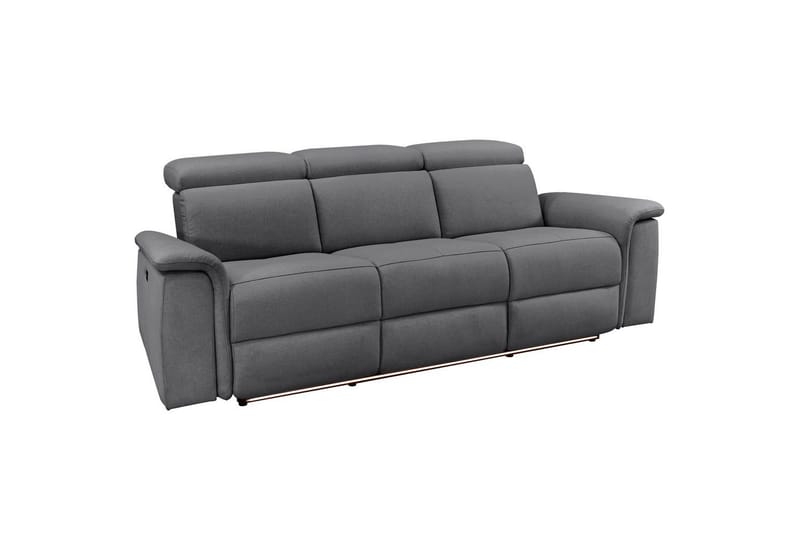 Sofa 3-seter Pareli Grå, Sunday Stoff, Elektrisk recliner - Grå, Sunday Stoff, Elektrisk recliner - Møbler - Sofaer - Reclinersofaer