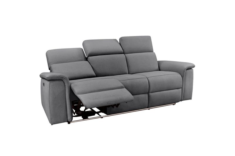 Sofa 3-seter Pareli Grå, Sunday Stoff, Elektrisk recliner - Grå, Sunday Stoff, Elektrisk recliner - Møbler - Sofaer - Reclinersofaer