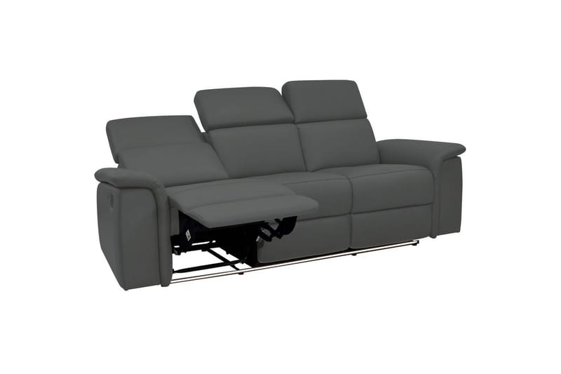Sofa 3-seter Pareli Grå, PU, Elektrisk recliner - Grå, PU, Elektrisk recliner - Møbler - Sofaer - Sofa 3 seter