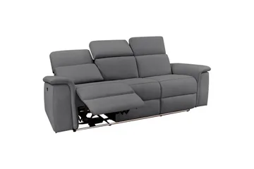 Sofa 3-seter Pareli Grå, Sunday Stoff, Manuell hvilestol - Grå, Sunday Stoff, Manuell hvilestol - Møbler - Sofaer - Sofa 3 seter