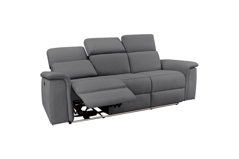 Sofa 3-seter Pareli Grå, Sunday Stoff, Manuell hvilestol - Grå, Sunday Stoff, Manuell hvilestol - Møbler - Sofaer - Sofa 3 seter