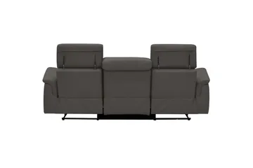 Sofa 3-seter Pareli Brun, PU, Manuell hvilestol - Brun, PU, Manuell hvilestol - Møbler - Sofaer - Sofa 3 seter