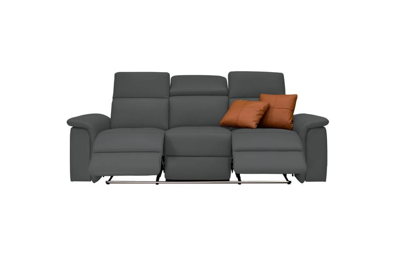 Sofa 3-seter Pareli Grå, PU, Elektrisk recliner - Grå, PU, Elektrisk recliner - Møbler - Sofaer - Sofa 3 seter