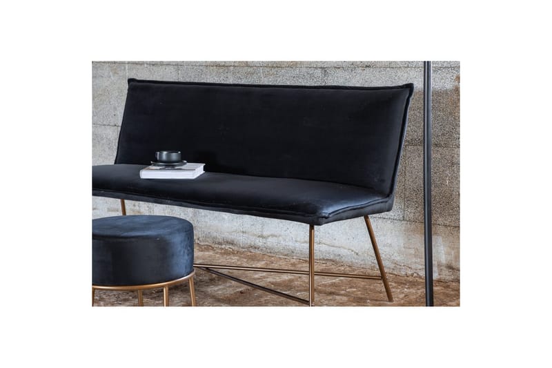 Sofa 3-seters Petra Kobber / Svart Fløyel - Møbler - Sofaer - Sofa 3 seter