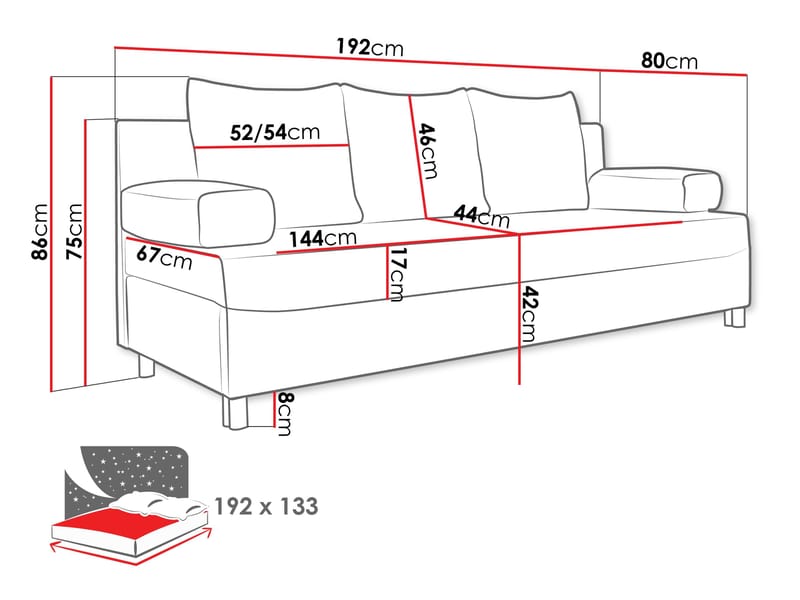 sofa Dover Poso 06 - Møbler - Sofaer - Sovesofaer