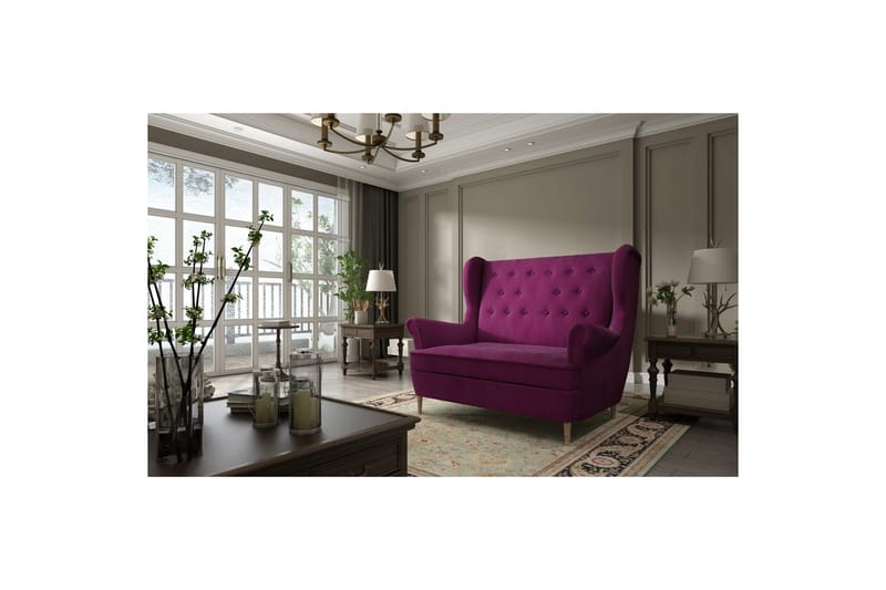 Sofa Eltap Aros 150x103x90 cm - Mat Velvet 68, Rød - Møbler - Sofaer - Fløyel sofaer