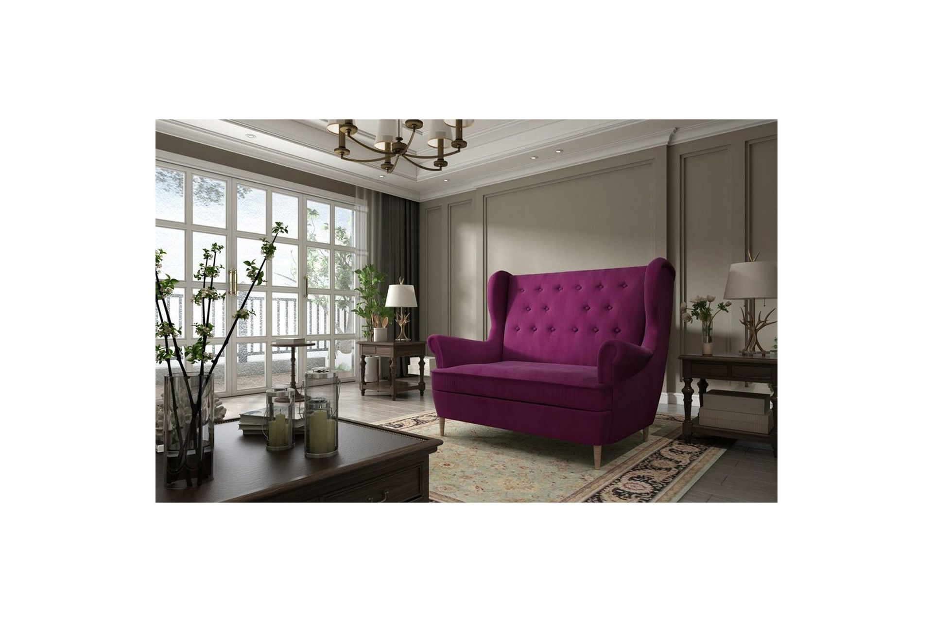Sofa Eltap Aros 150x103x90 cm - Mat Velvet 68, Rød
