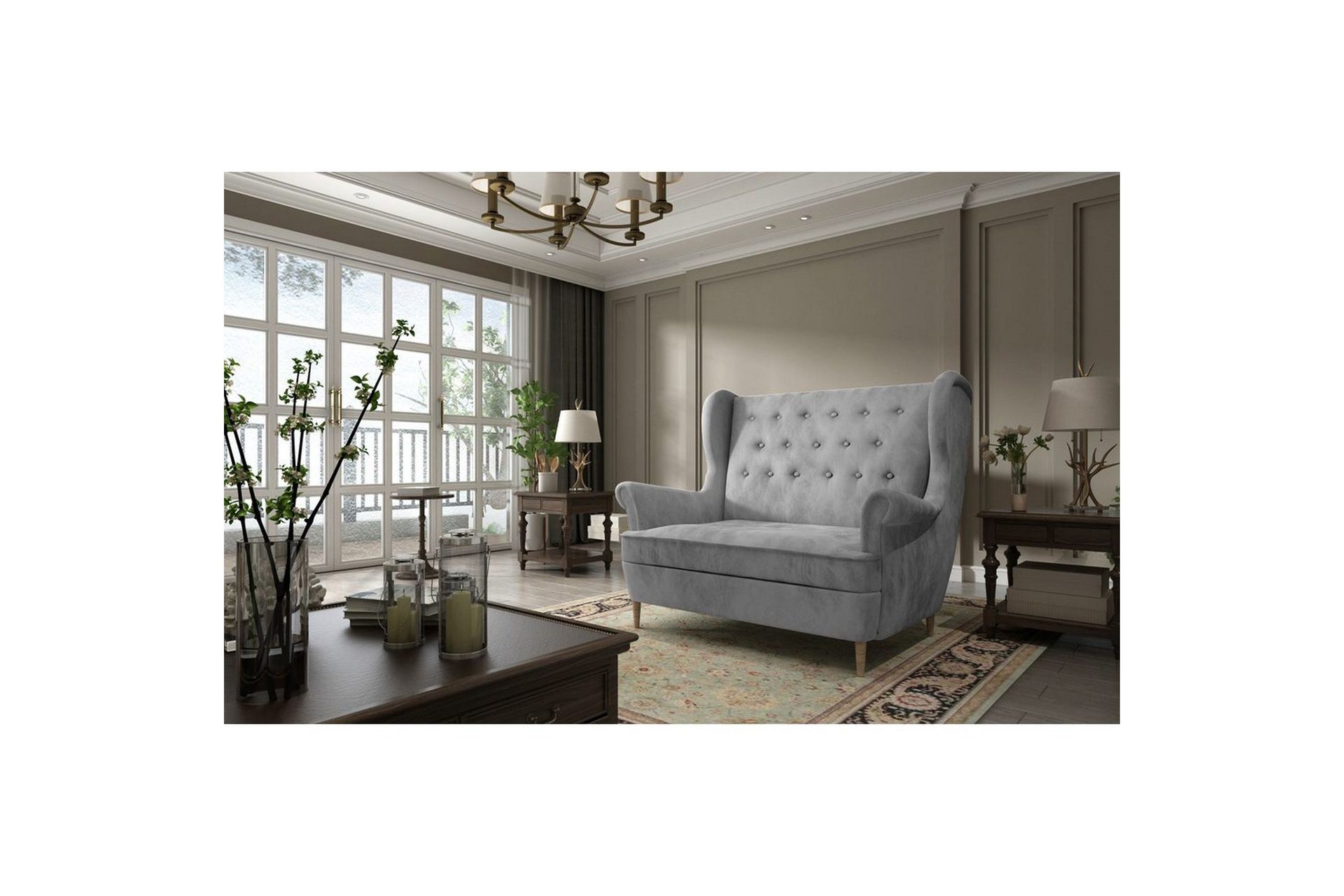 Sofa Eltap Aros 150x103x90 cm - Monolith 84, Lysegrå