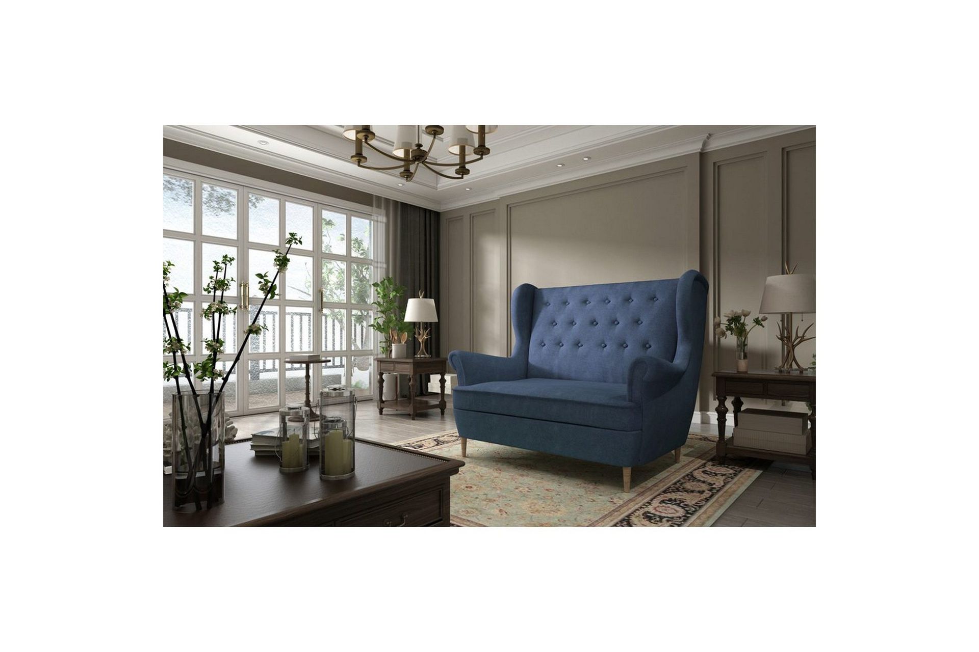 Sofa Eltap Aros 150x103x90 cm - Omega 86, Blå