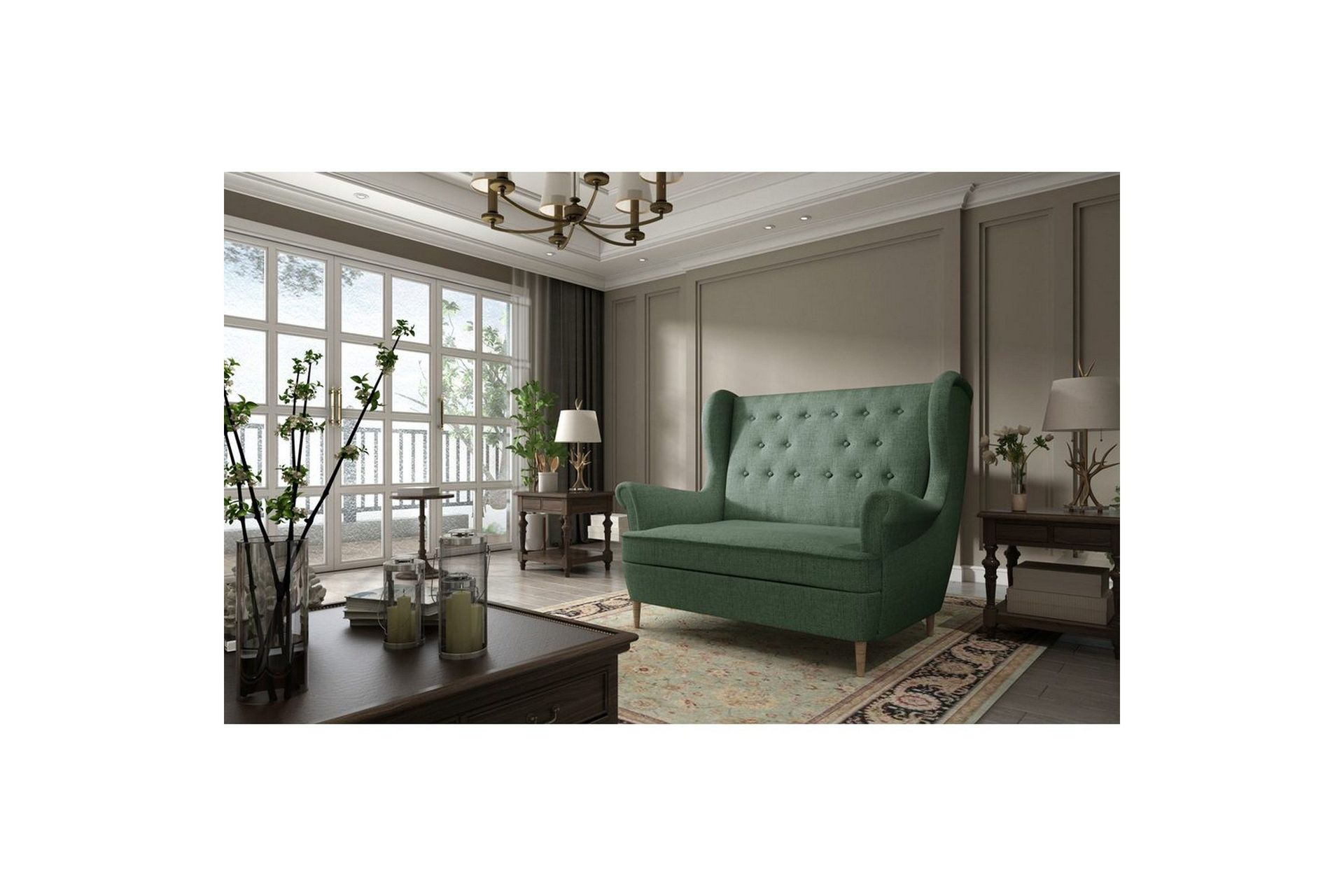Sofa Eltap Aros 150x103x90 cm - Solid 39, Grønn