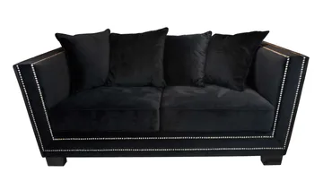 Sofa Henrika 2-seter Onyx Stoff med 4 Puter - onyks svart - Møbler - Sofaer - 2 seter sofa