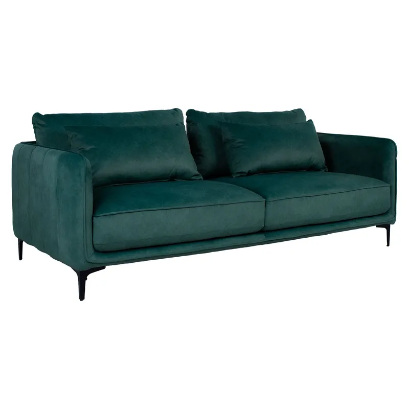 Sofa HOME4YOU Bianka 3-seter Grønn - grønn - Møbler - Sofaer - Fløyel sofaer