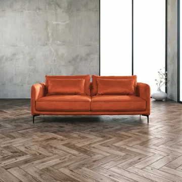 Sofa HOME4YOU Bianka 3-seter Oransje - oransje - Møbler - Sofaer - Fløyel sofaer