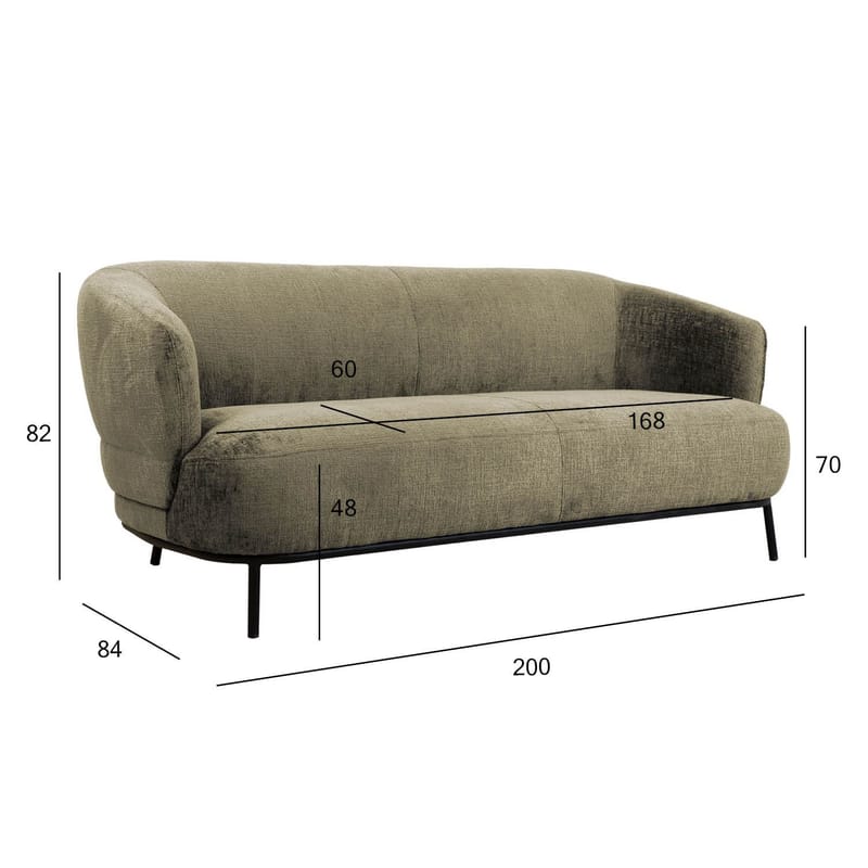 Sofa HOME4YOU Gemala 2,5-seter Beige - beige - Møbler - Sofaer - Fløyel sofaer