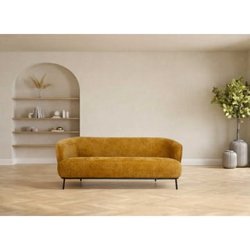 Sofa HOME4YOU Gemala 2,5-seter Gul - gul - Møbler - Sofaer - Fløyel sofaer
