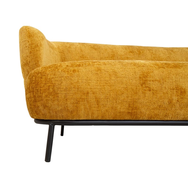 Sofa HOME4YOU Gemala 2,5-seter Gul - gul - Møbler - Sofaer - Fløyel sofaer