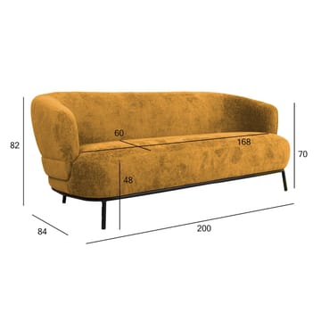 Sofa HOME4YOU Gemala 2,5-seter Gul - gul - Møbler - Sofaer - Fløyel sofaer