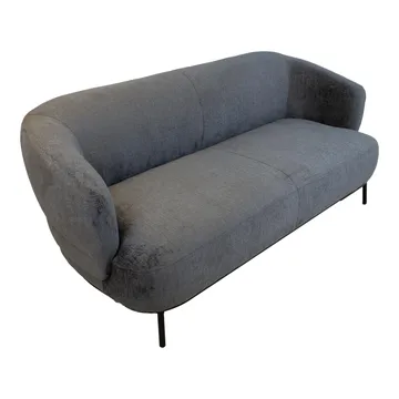 Sofa HOME4YOU Gemala 2,5-seter Mørk grå - mørk grå - Møbler - Sofaer - Fløyel sofaer