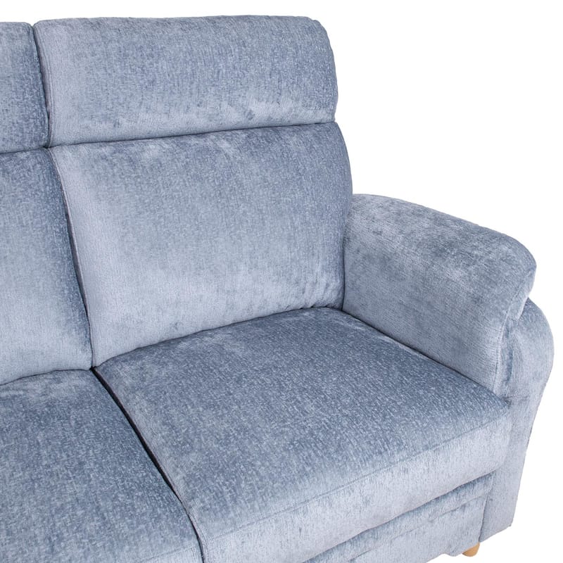 Sofa HOME4YOU Ingrid 3-seter Gråblå - gråblå - Møbler - Sofaer - Fløyel sofaer