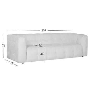 Sofa HOME4YOU Leesi 3-seter beige - beige - Møbler - Sofaer - Sofa 3 seter