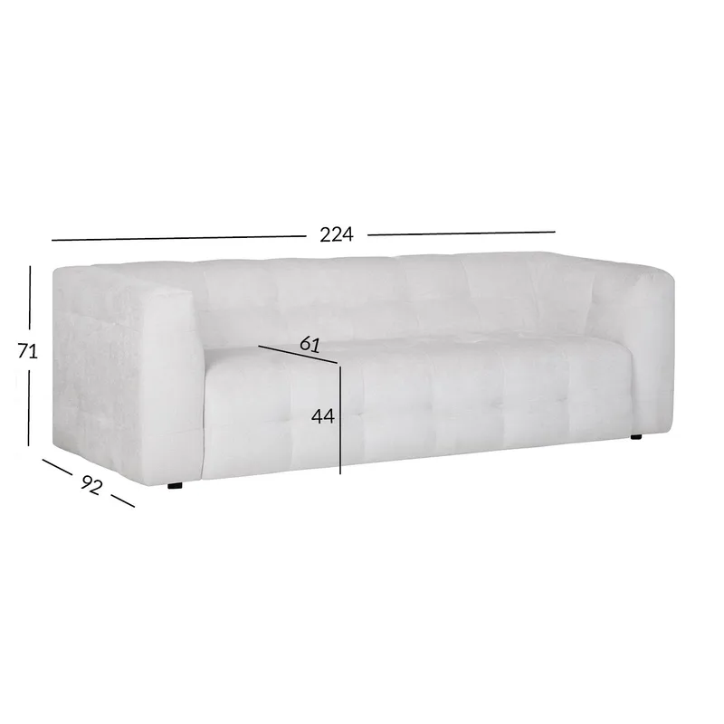 Sofa HOME4YOU Leesi 3-seter beige - beige - Møbler - Sofaer - Sofa 3 seter