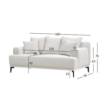 Sofa HOME4YOU Magnolia 2-seter lys beige - lys beige - Møbler - Sofaer - 2 seter sofa