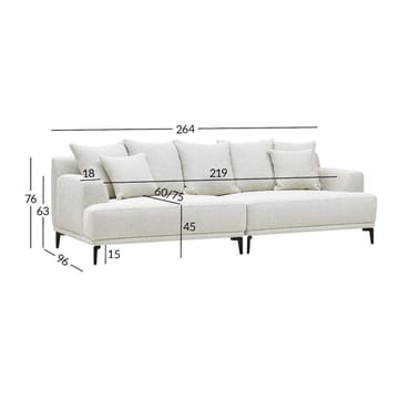 Sofa HOME4YOU Magnolia 4-seter lys beige - Lys beige - Møbler - Sofaer - 4 seter sofa
