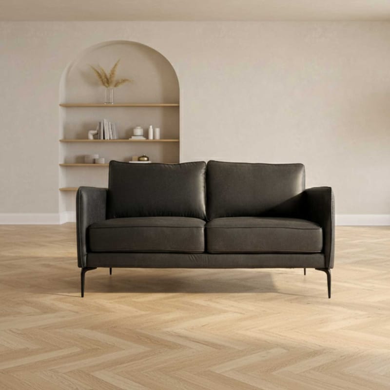 Sofa HOME4YOU Sofia 2-seter Mørk oliven - mørk oliven - Møbler - Sofaer - Skinnsofaer