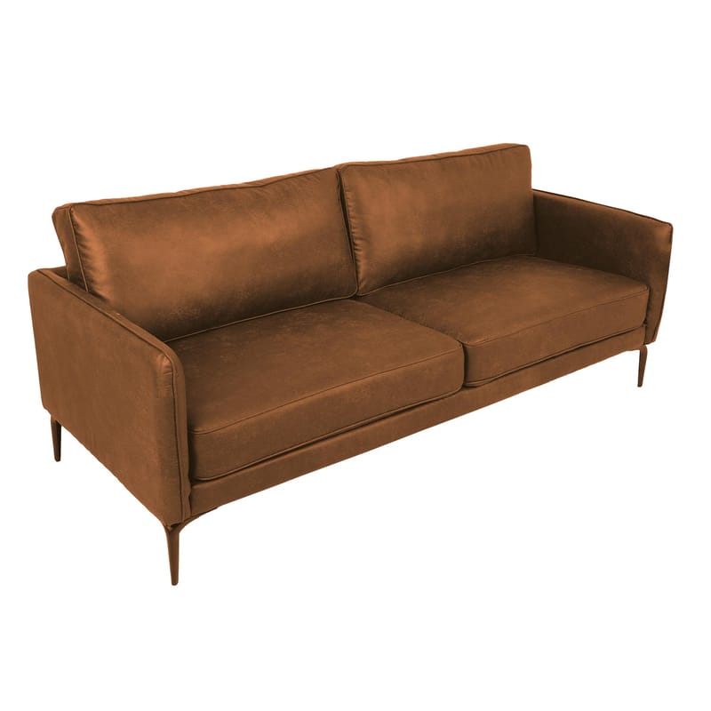 Sofa HOME4YOU Sofia 3-seter Brun - Brun - Møbler - Sofaer - Skinnsofaer